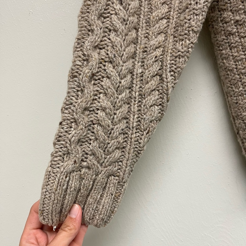 XL Irish Wool Fisherman's Sweater - Picture 4 of 5